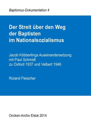 cover image of Der Streit über den Weg der Baptisten im Nationalsozialismus
